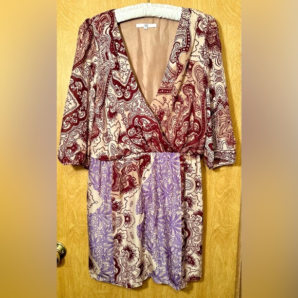 Tibi size 6 silk faux wrap mini dress - Picture 2 of 9